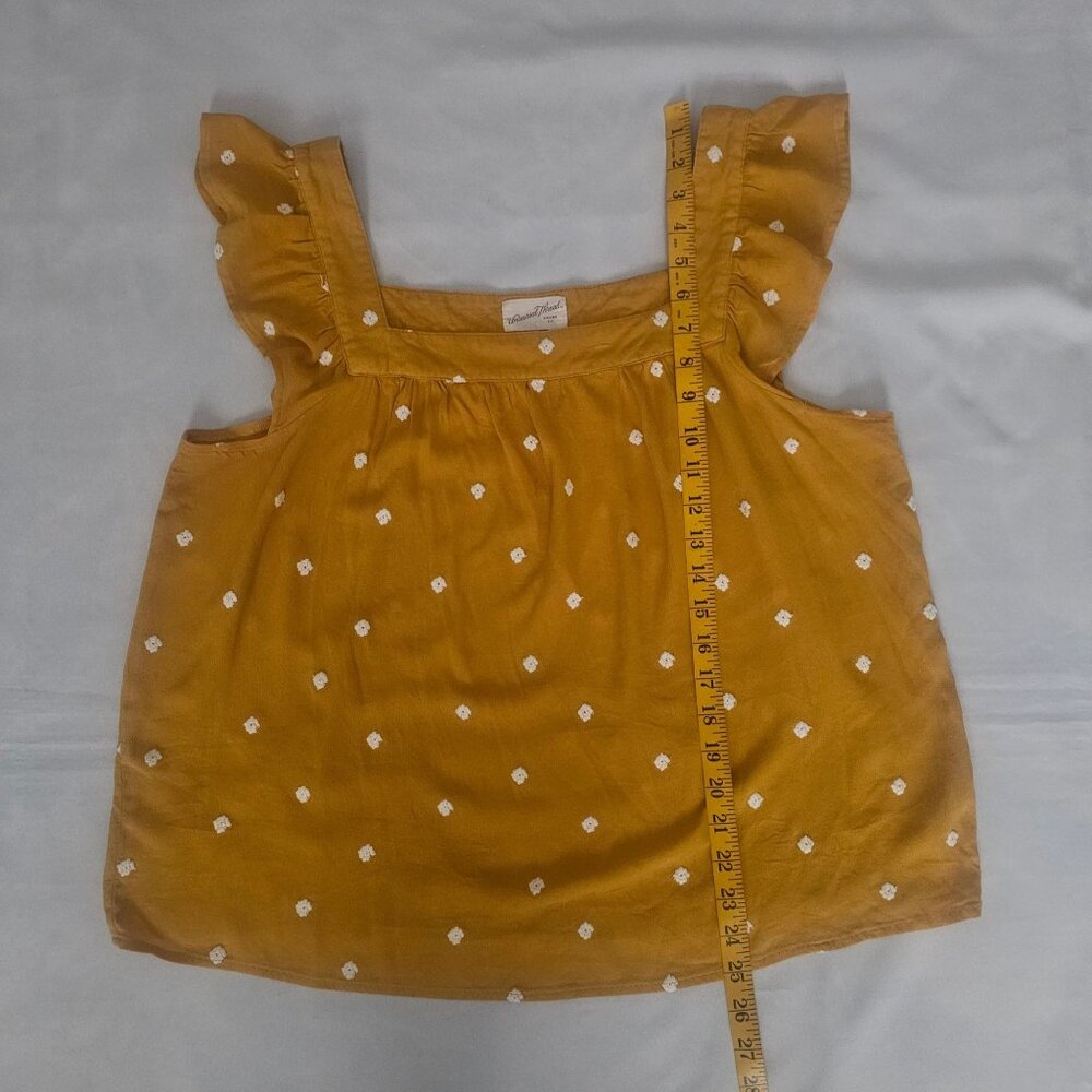 Universal Thread Mustard Yellow Polka Dot Ruffle Sleeveless Tank Top Women's XL‎ - Picture 9 of 9